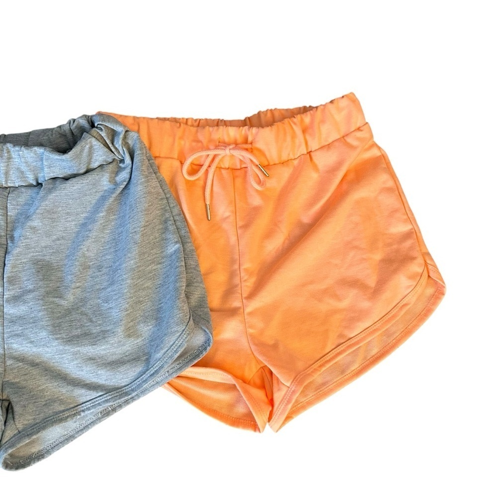 Women's White, Gray and Orange Lounge Sleep Shorts S M - Picture 5 of 6